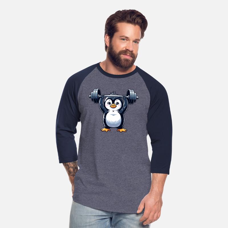 Cute Penguin Dumbbell Fitness Cartoon