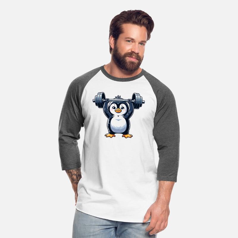 Cute Penguin Dumbbell Fitness Cartoon