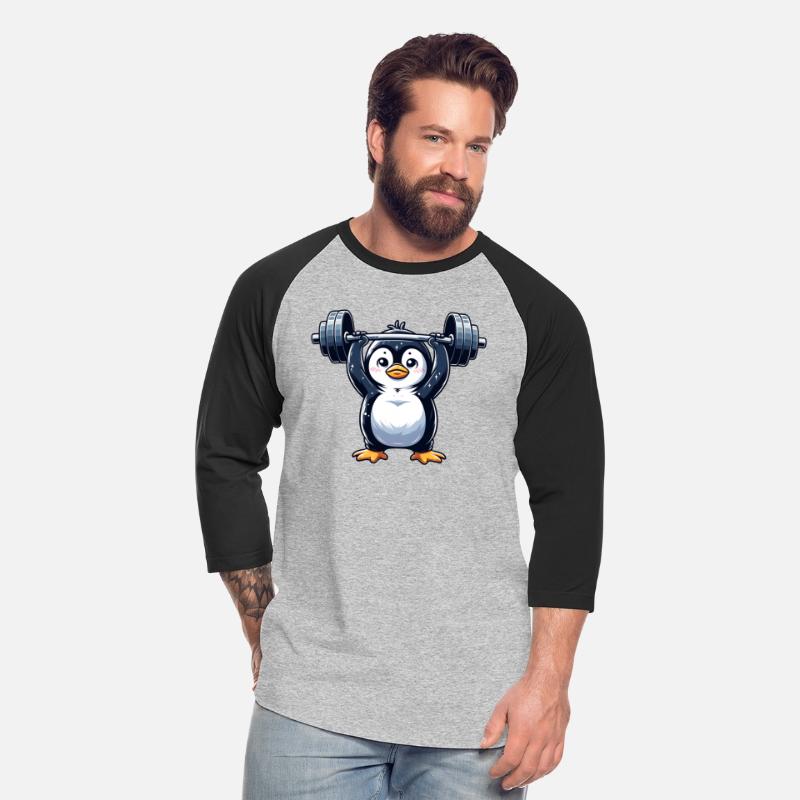 Cute Penguin Dumbbell Fitness Cartoon