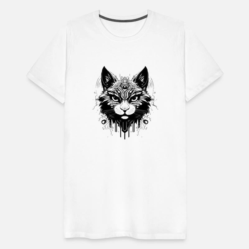 Cyber Sigilism Cat Tattoo design