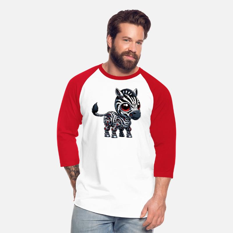 Cyborg Zebra: Robot with Red Eyes