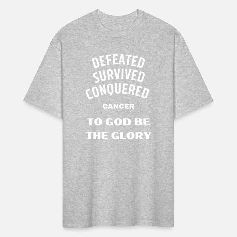 Defeated Survived Conquered Cancer. Tee Shirt.