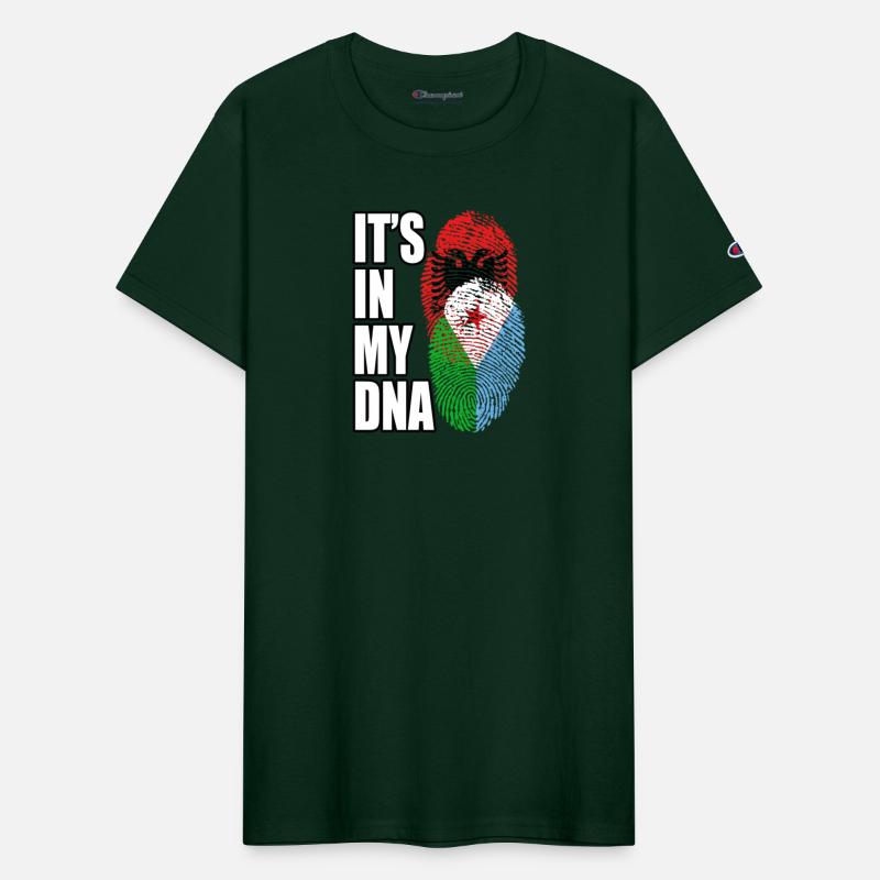 Djiboutian And Albanian Mix Heritage DNA Flag
