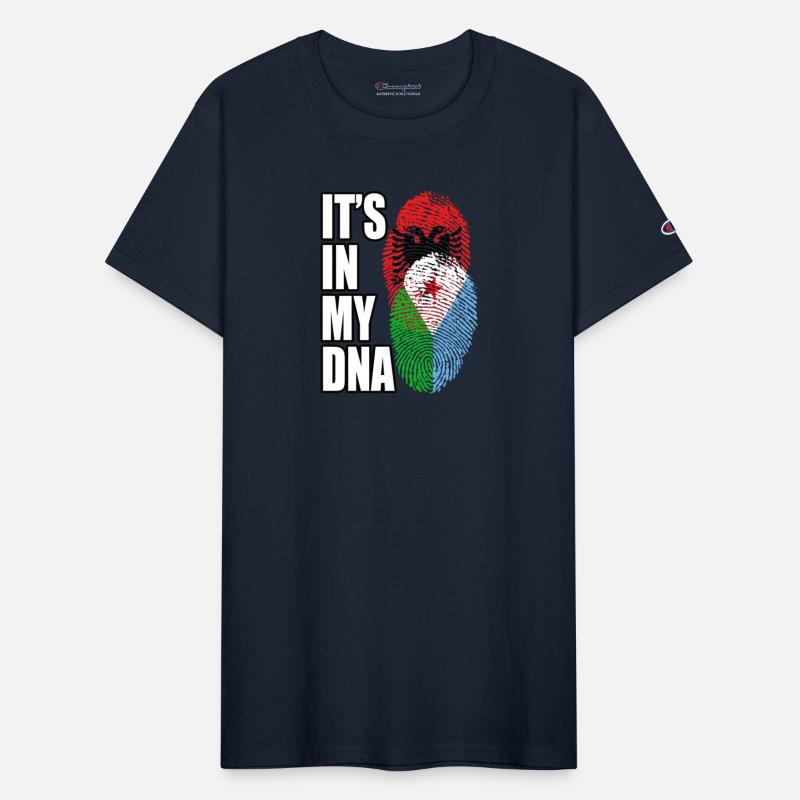 Djiboutian And Albanian Mix Heritage DNA Flag