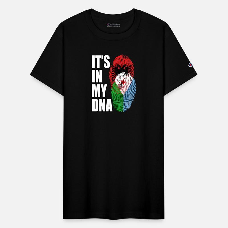 Djiboutian And Albanian Mix Heritage DNA Flag