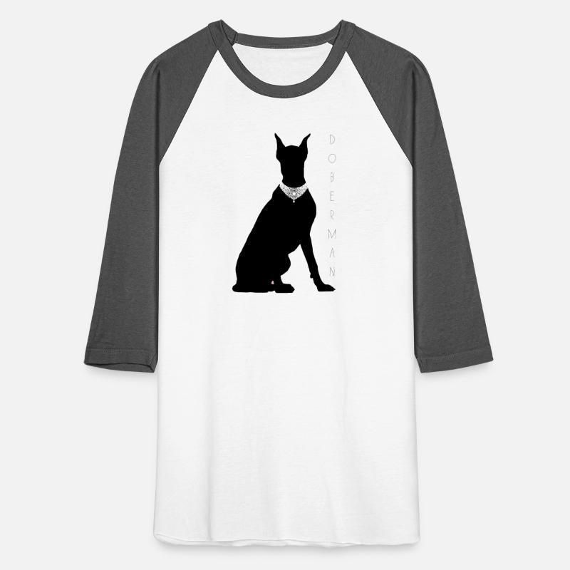 Doberman with a diamond necklace