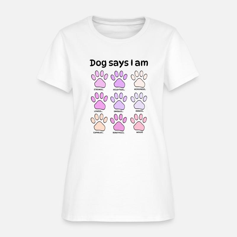 Dog Lovers T-Shirt, Dog Says I Am, Cute Paw Print