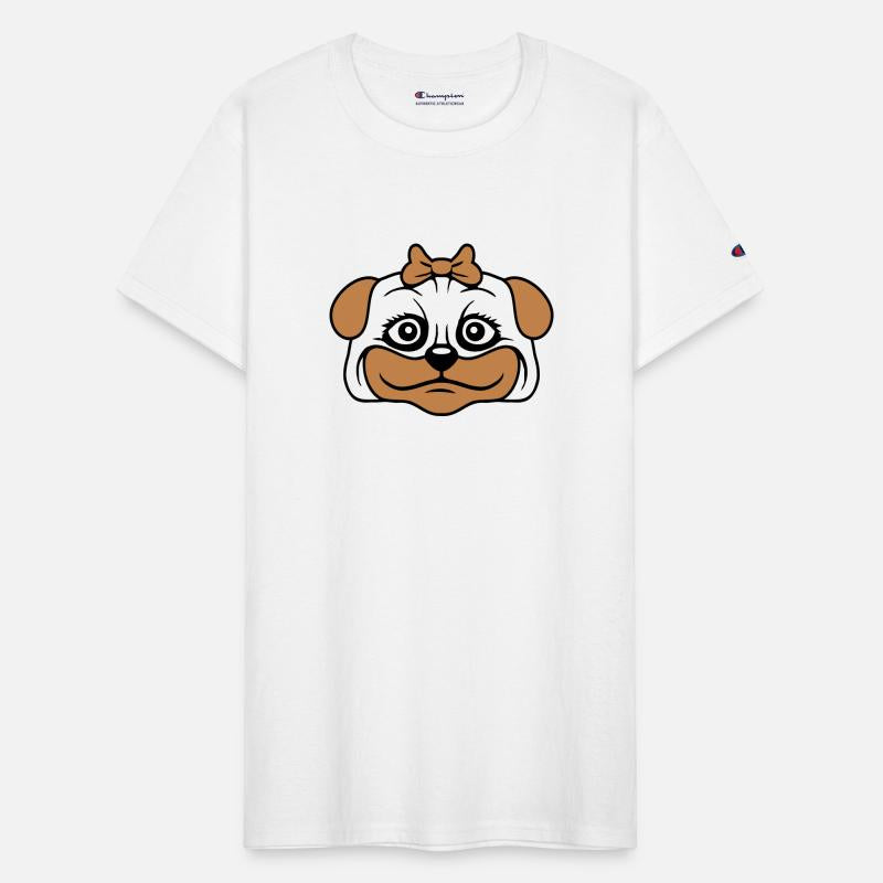 Dog Pug Girl Pretty Bow Woman Female Cute Funny