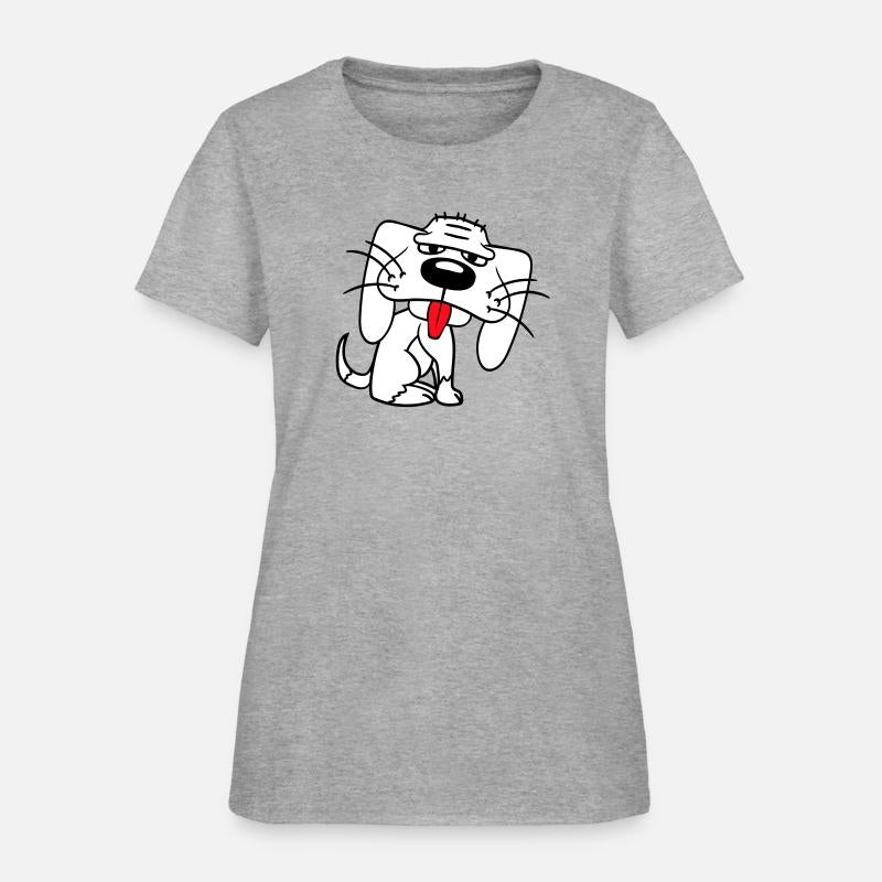 Dog Sits Funny Cute Stick Out Tongue Comic Cartoon