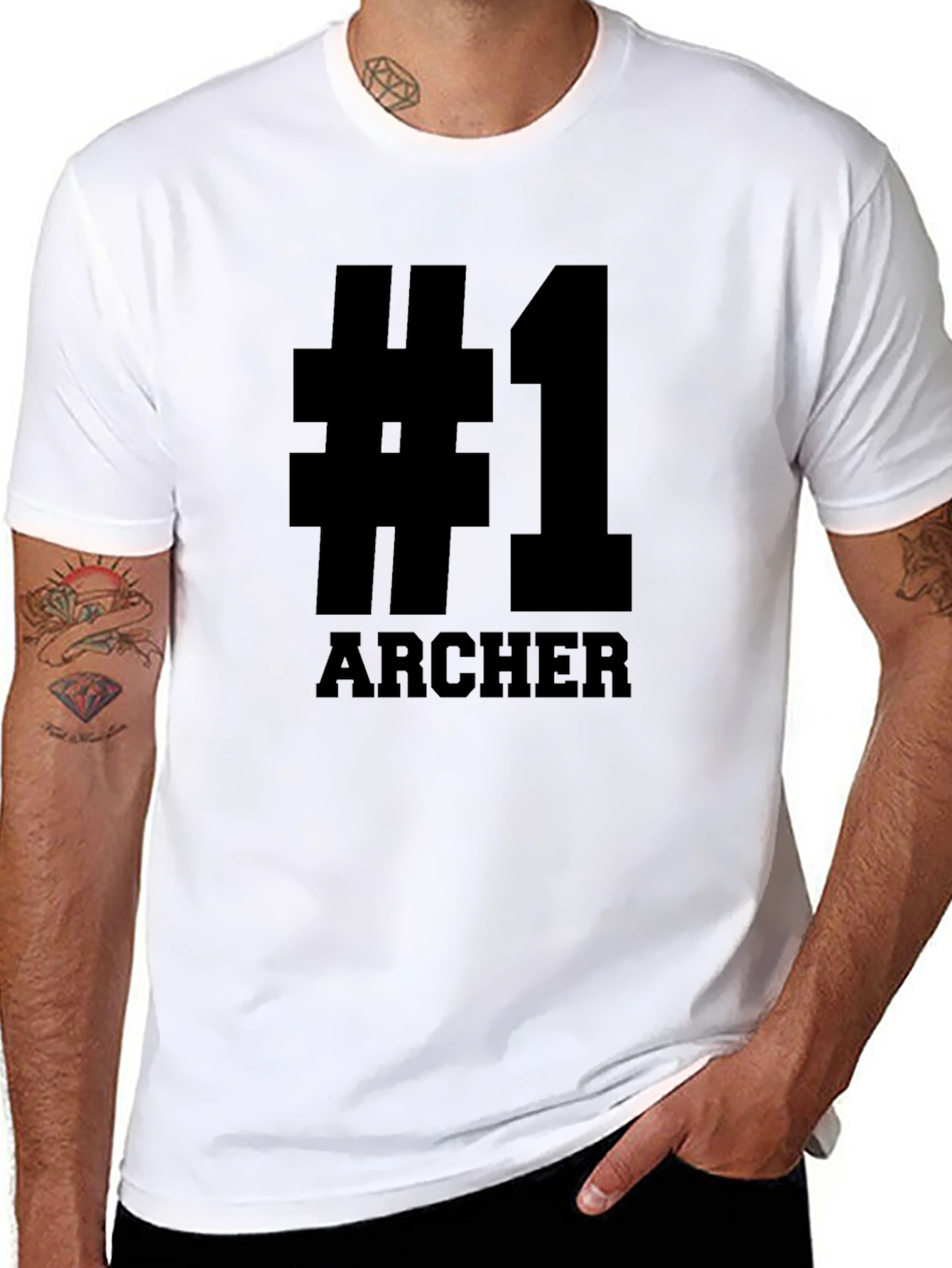 #1 Archer T-Shirt - Black Graphic Tee